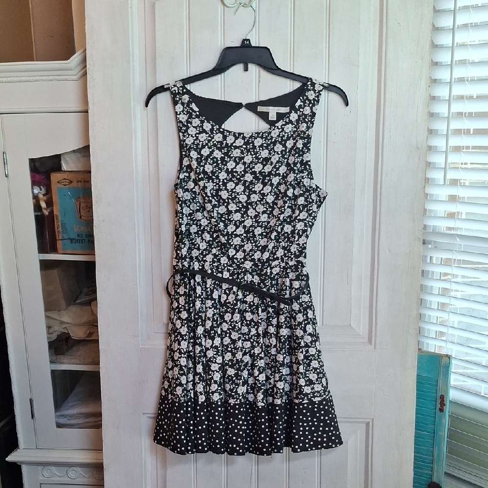 LC Lauren Conrad Black and White Floral Dress